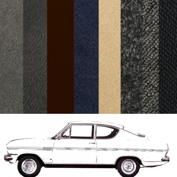 Opel Kadett B Coupe Teppich verschiedene Farben Schlinge Velours