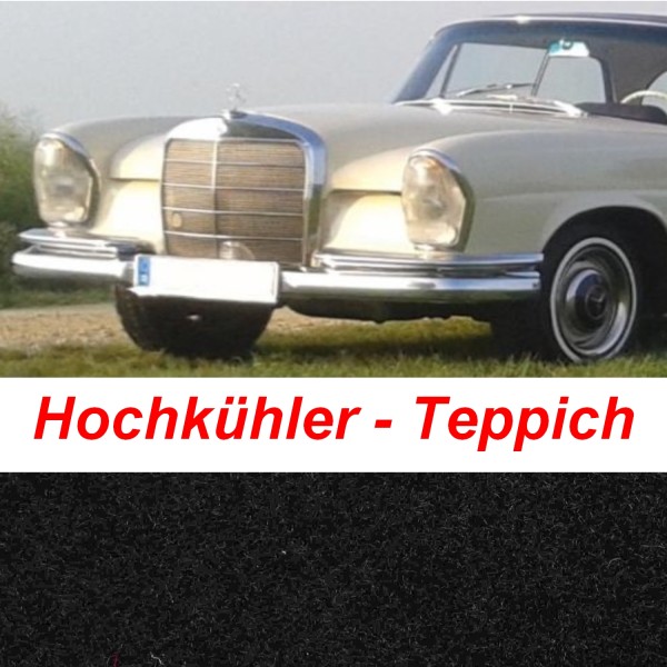 W111 Coupe Teppich passend für Mercedes Hochkühler Velours schwarz Keder schwarz