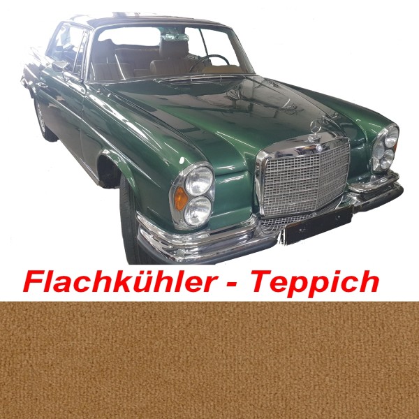 W111 Coupe Teppich passend für Mercedes Flachkühler Velours cognac Keder braun