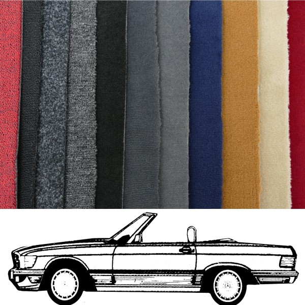 Kompletter Auto Teppich passend für Mercedes R107 SL bis Bj. 82 mit Notsitzen verschiedene Farben