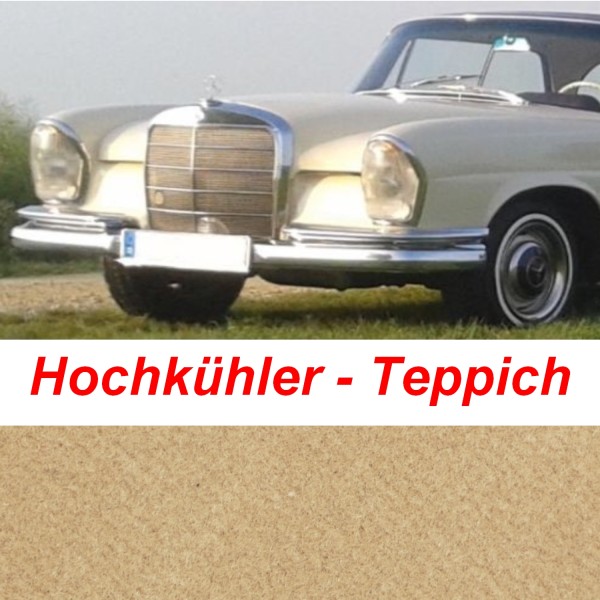 W111 Coupe Teppich passend für Mercedes Hochkühler Velours beige Keder beige