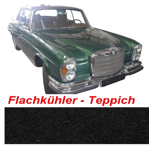 W111 Coupe Teppich passend für Mercedes Flachkühler Velours schwarz Keder schwarz